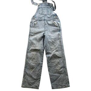 H&M Girls Bib Overalls Size 10 Blue Denim Straight Leg Casual Classic Travel